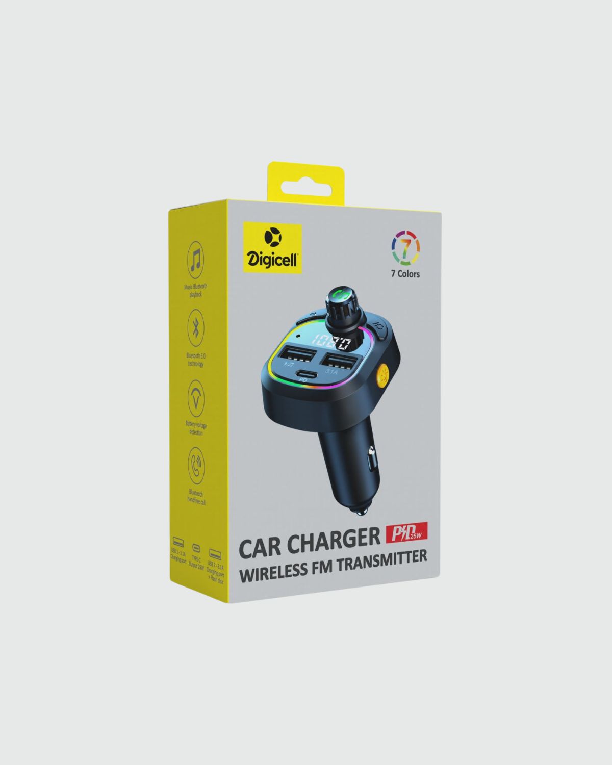 Digicell Car Charger Wireless FM Transmitter FMT-DC25