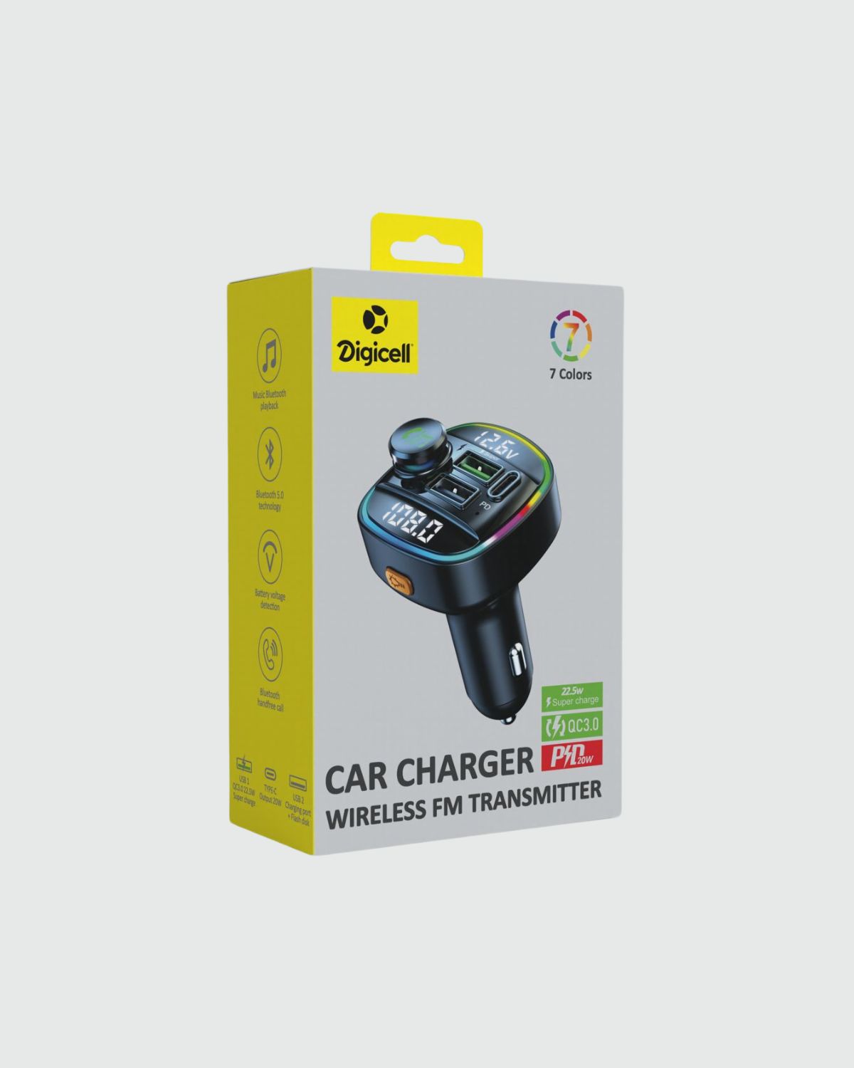 Digicell Car Charger Wireless FM Transmitter FMT-DC20